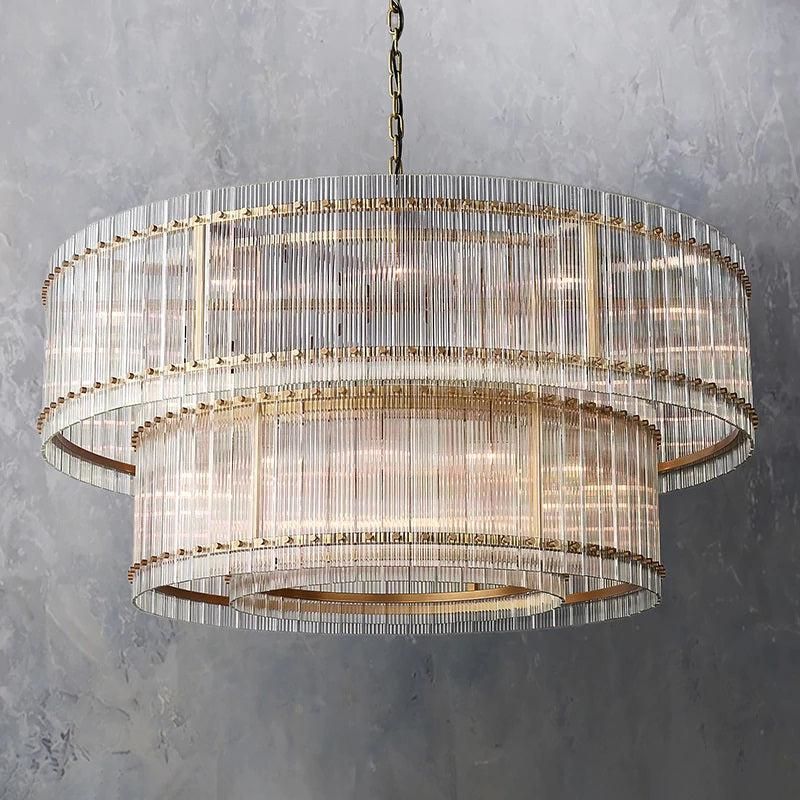 Sanma Two-Tier Luxury Round Living Room Chandelier 60"