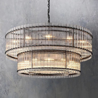 Sanma Two-Tier Luxury Round Living Room Chandelier 60"