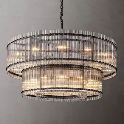 Sanma Two-Tier Luxury Round Living Room Chandelier 60"