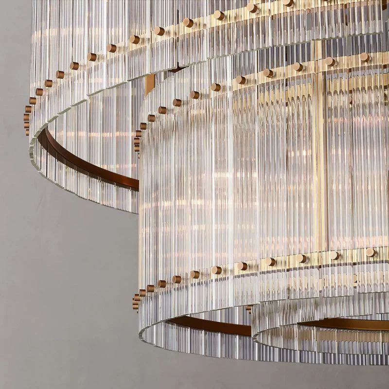 Sanma Two-Tier Luxury Round Living Room Chandelier 60"