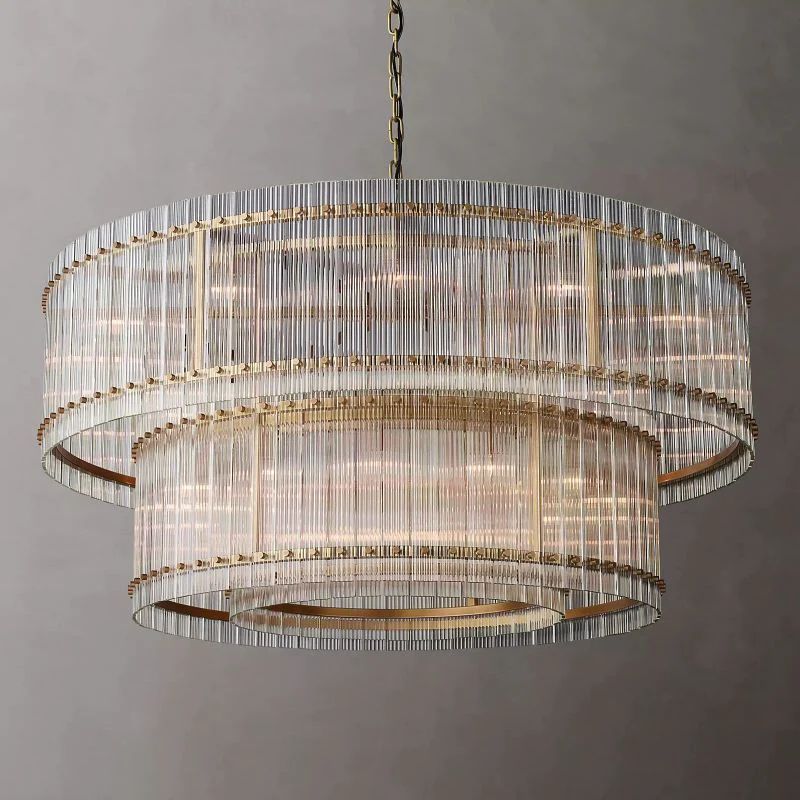Sanma Two-Tier Luxury Round Living Room Chandelier 60"
