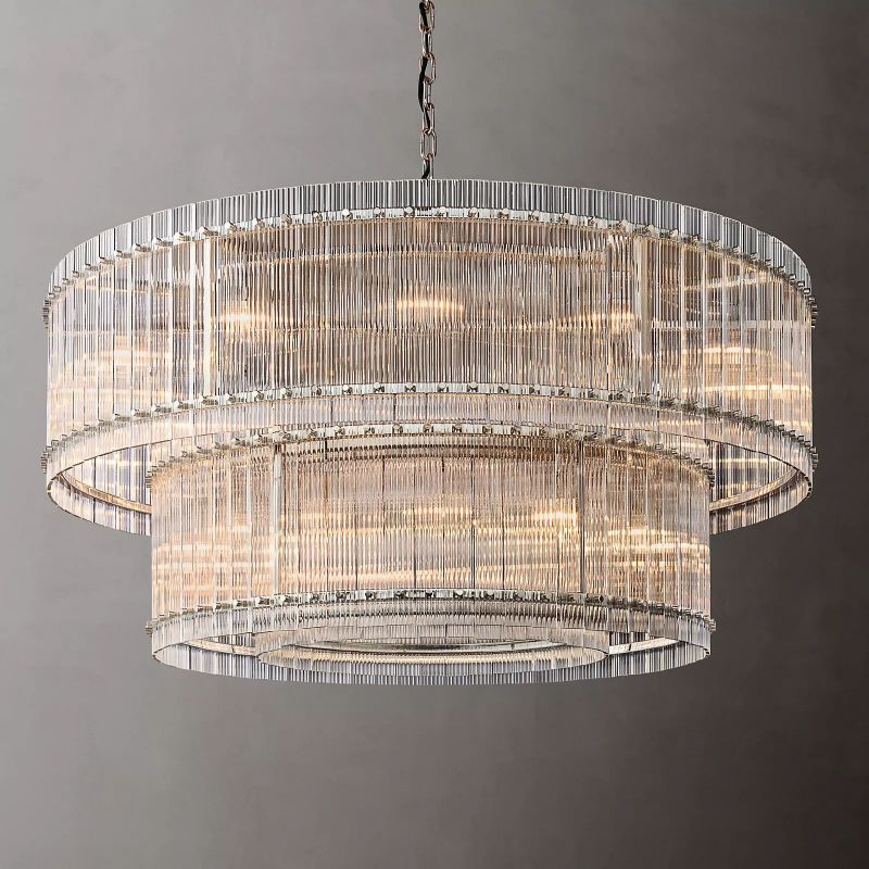 Sanma Two-Tier Luxury Round Living Room Chandelier 60"