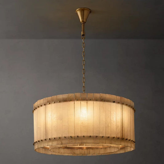 Sanma Alabaster Round Chandelier 37"