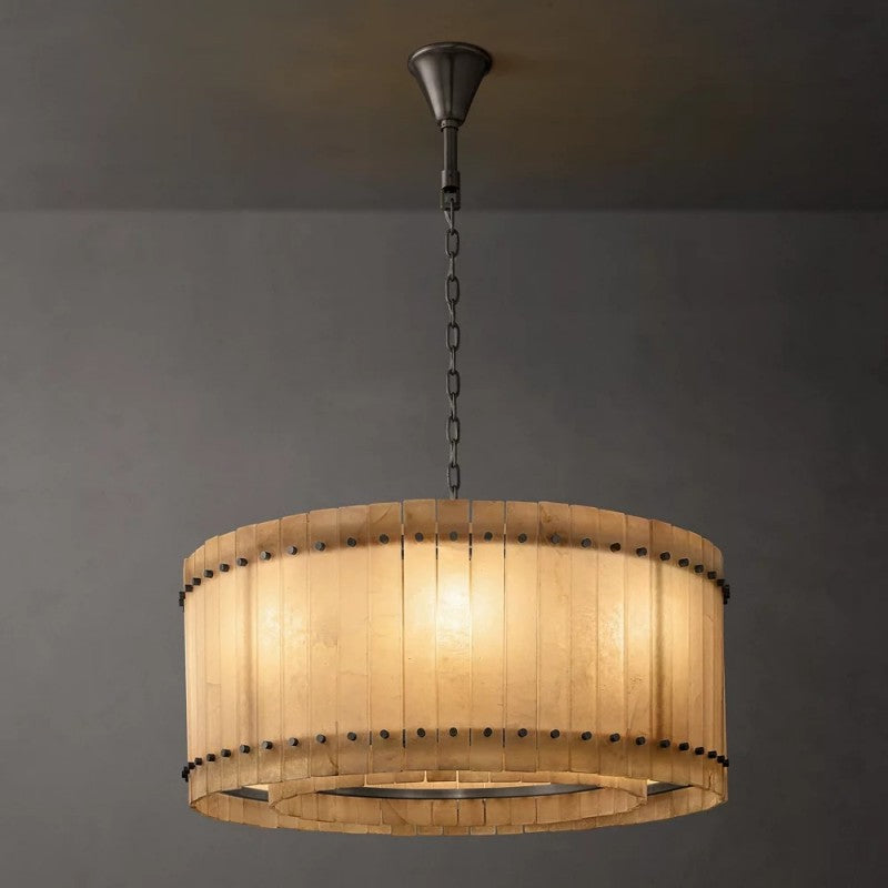 Sanma Alabaster Round Chandelier 37"
