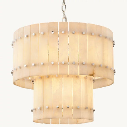 Sanma Alabaster Round Tiered Chandelier 22"