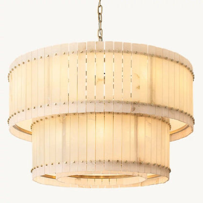 Sanma Alabaster Round Tiered Chandelier 48"