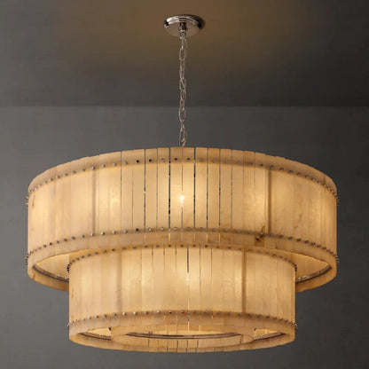 Sanma Alabaster Round Tiered Chandelier 60"