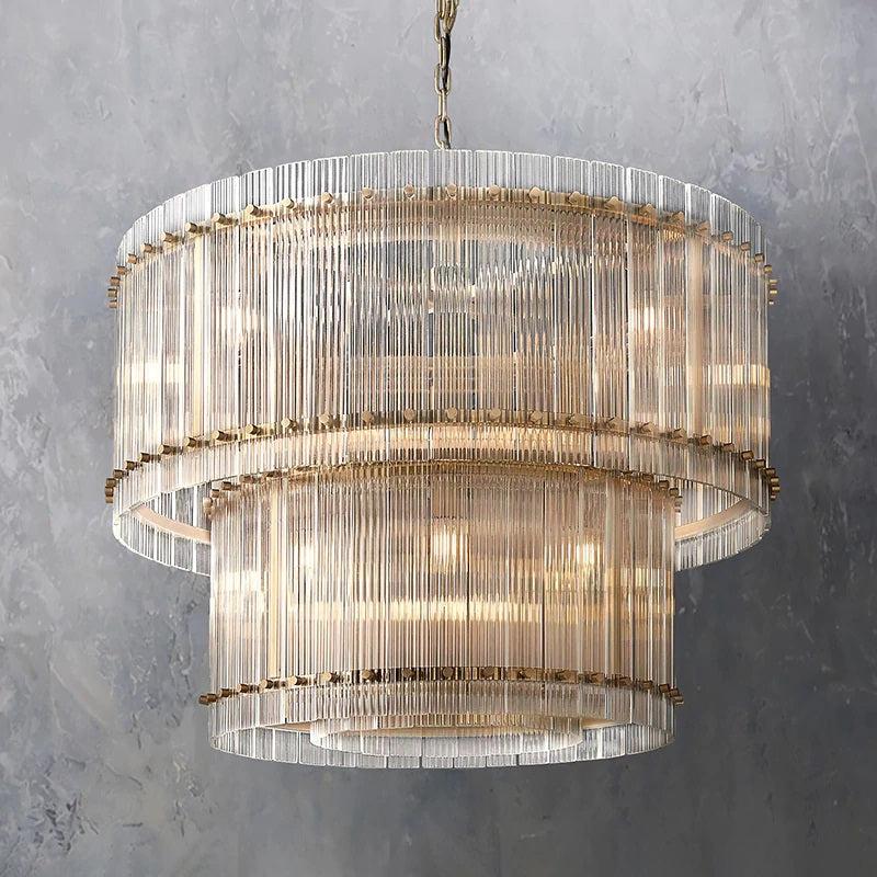 Sanma Two-Tier Luxury Round Living Room Chandelier 37"