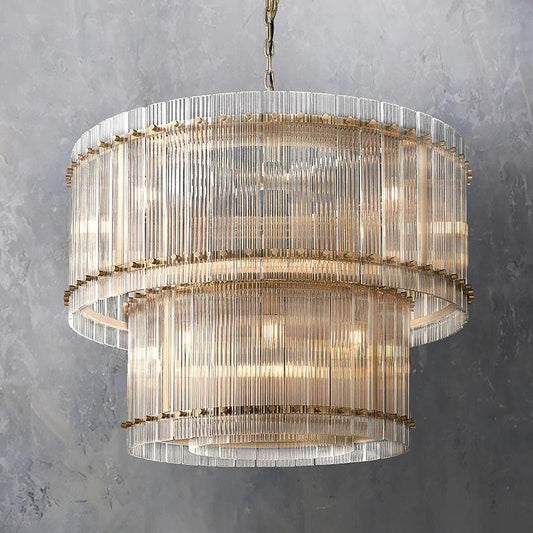 Sanma Two-Tier Luxury Round Living Room Chandelier 37"