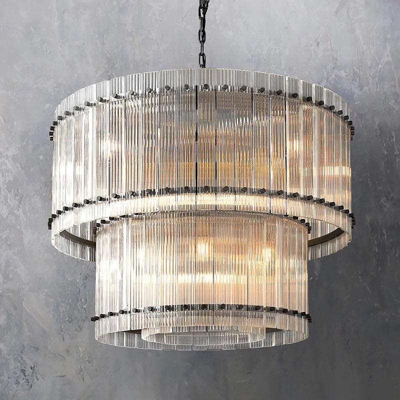 Sanma Two-Tier Luxury Round Living Room Chandelier 37"