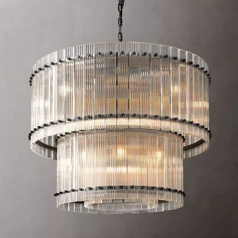 Sanma Two-Tier Luxury Round Living Room Chandelier 37"
