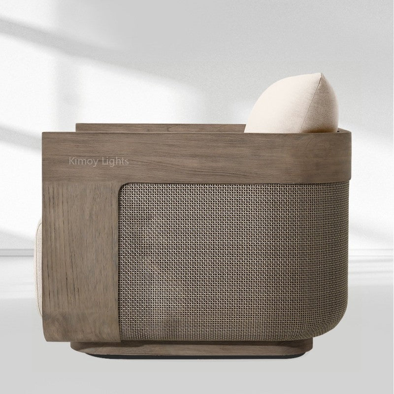 Sedon Cane Teak Lounge Chair