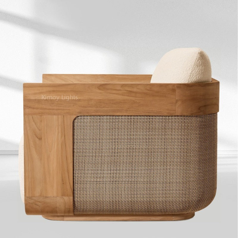 Sedon Cane Teak Lounge Chair