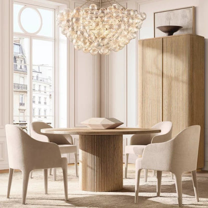 Tala Round Glass Ball Living Room Chandelier 66"