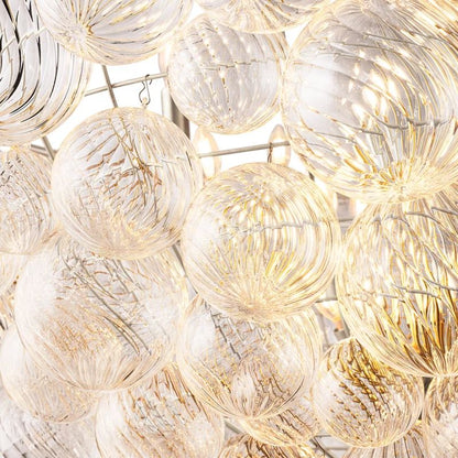 Tala Round Glass Ball Living Room Chandelier 66"