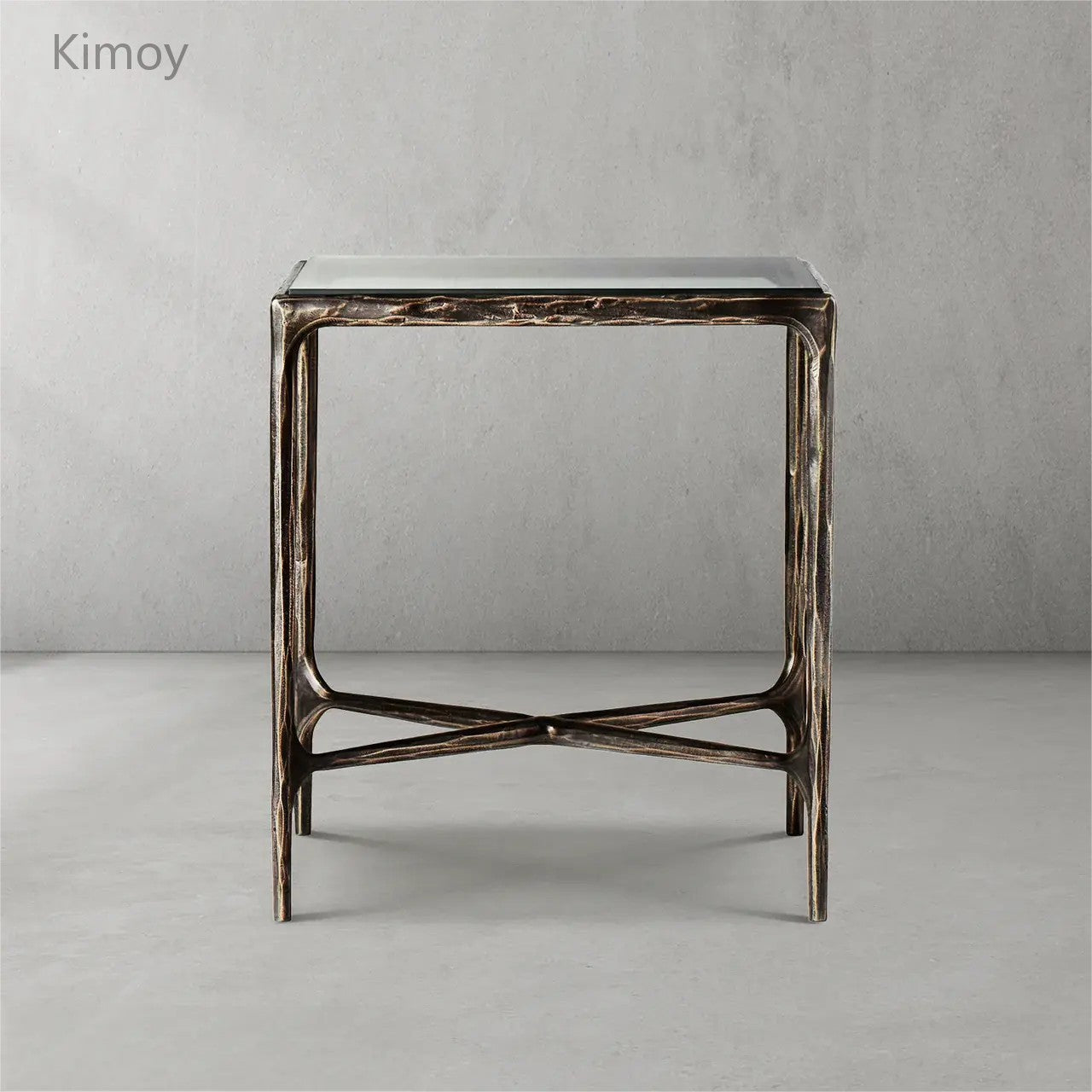 Thaddeus Glass Square Side Table 18" 22"