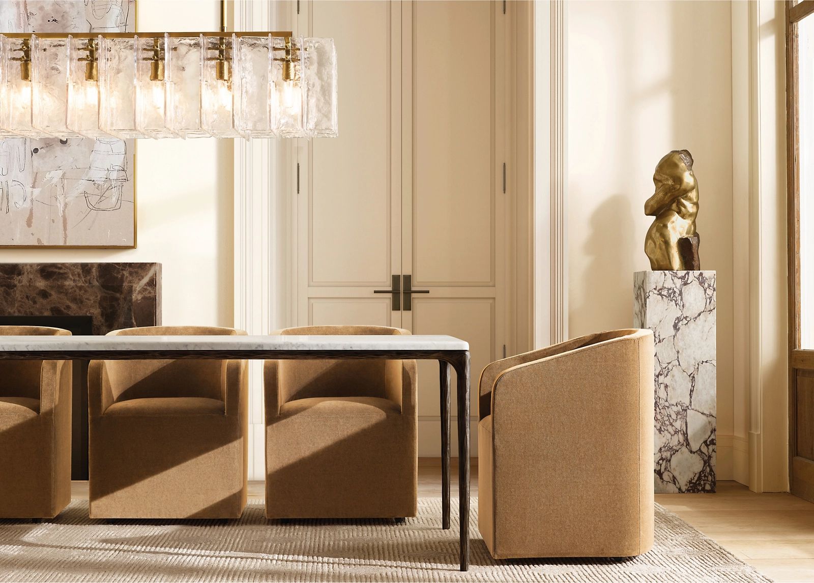 Thadeus Marble Rectangular Dining Table