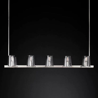 Pauille Glass Linear  Dining Room Chandelier 49"