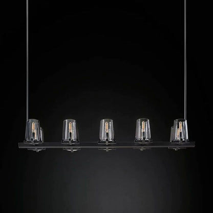 Pauille Glass Linear  Dining Room Chandelier 49"