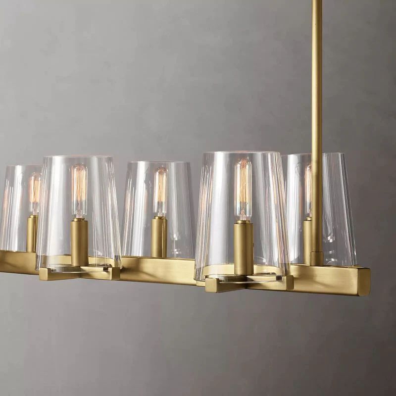 Pauille Glass Linear  Dining Room Chandelier 49"