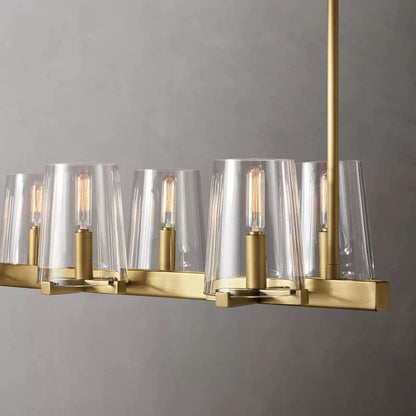 Pauille Glass Linear  Dining Room Chandelier 49"
