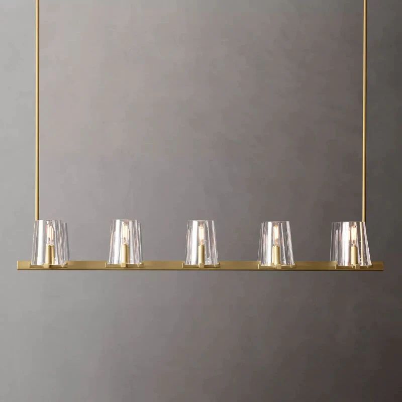 Pauille Glass Linear  Dining Room Chandelier 49"