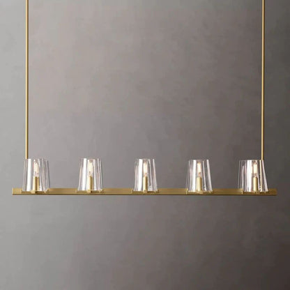 Pauille Glass Linear  Dining Room Chandelier 49"