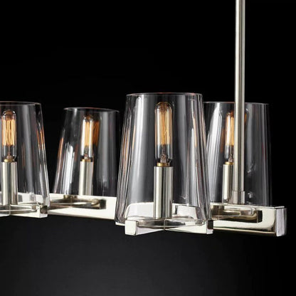 Pauille Glass Linear  Dining Room Chandelier 49"