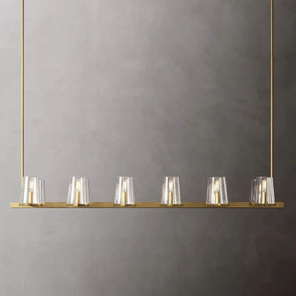 Pauille Glass Linear  Dining Room Chandelier 60"
