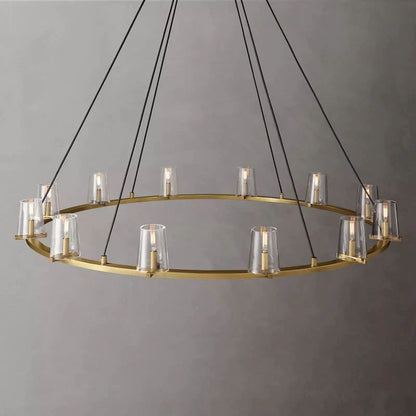 Pauille Glass Round  Dining Room Chandelier 60"