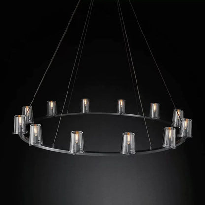 Pauille Glass Round  Dining Room Chandelier 60"