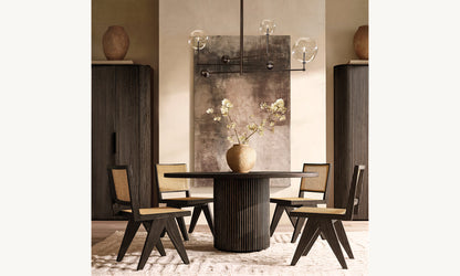 Glass Globe Mobile Three-Arm Chandelier 46"