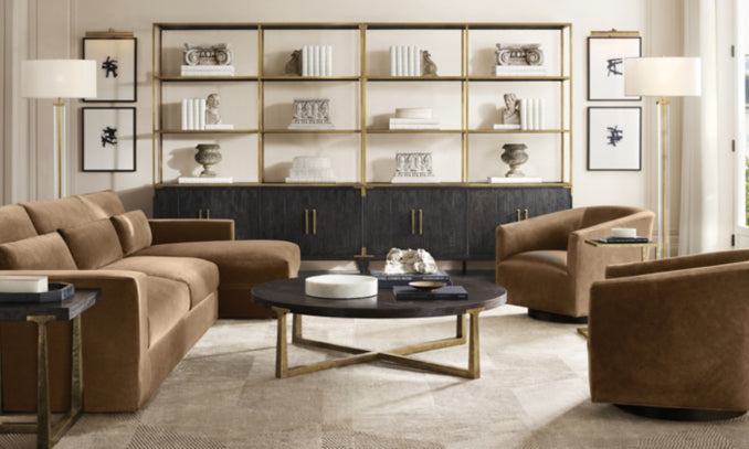 Cayden Campaign 4-Door Open Sideboard & Hutch