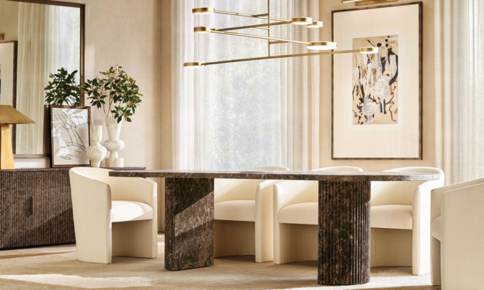 Byron Reeded Stone 4-door Sideboard