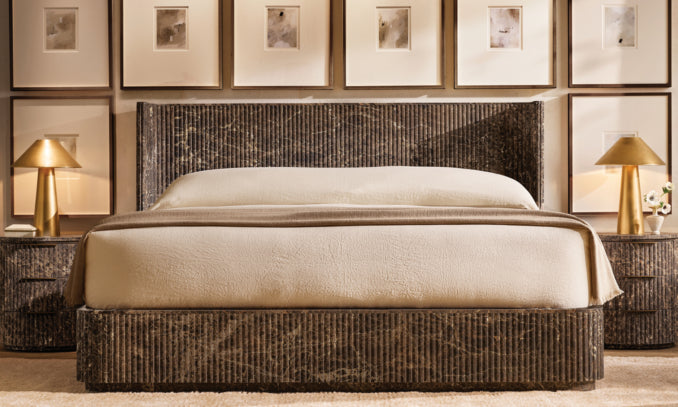 Byron Reeded Stone Closed Nightstand