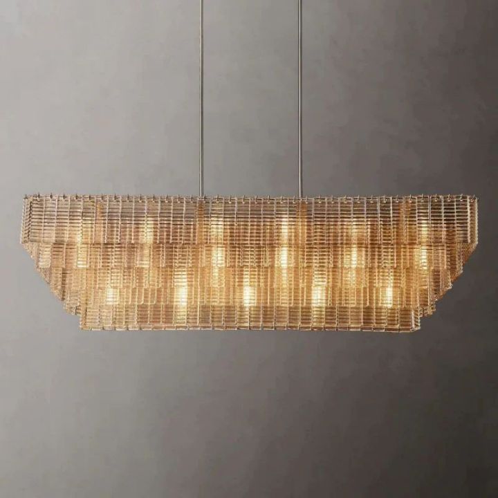 Sirene Clear Rectangle Chandelier 77"