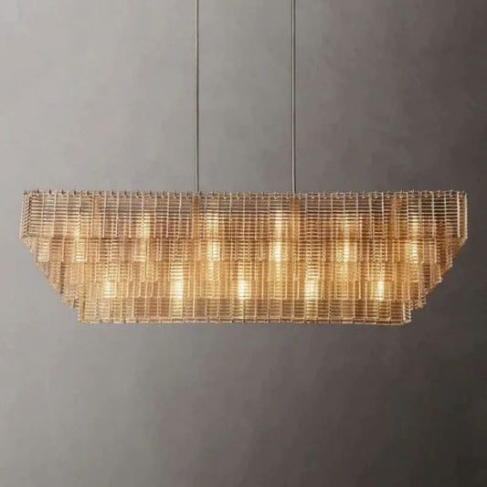 Sirene Clear Rectangle Chandelier 77"