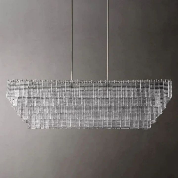 Sirene Clear Rectangle Chandelier 77"
