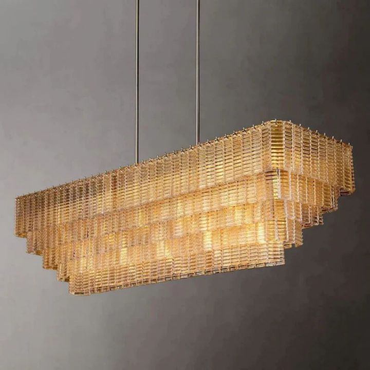 Sirene Clear Rectangle Chandelier 77"