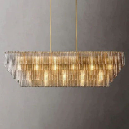 Sirene Clear Rectangle Chandelier 77"