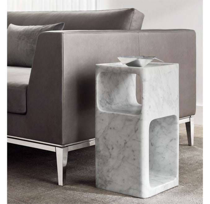 Italia Leather Taper Arm Sofa - Metal Base