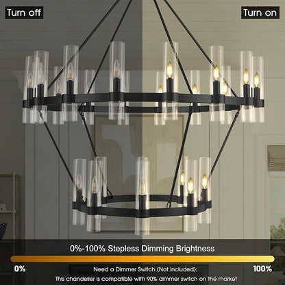 Wagon Wheel Chandelier 2 Tier