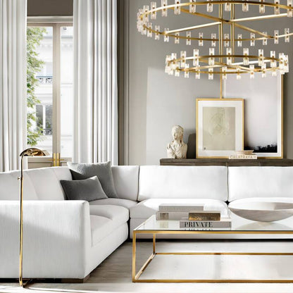 Arcachon Round 2-Tier Chandelier 60" For Living Room