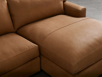 Dune Leather Two Piece Chaise Sectional