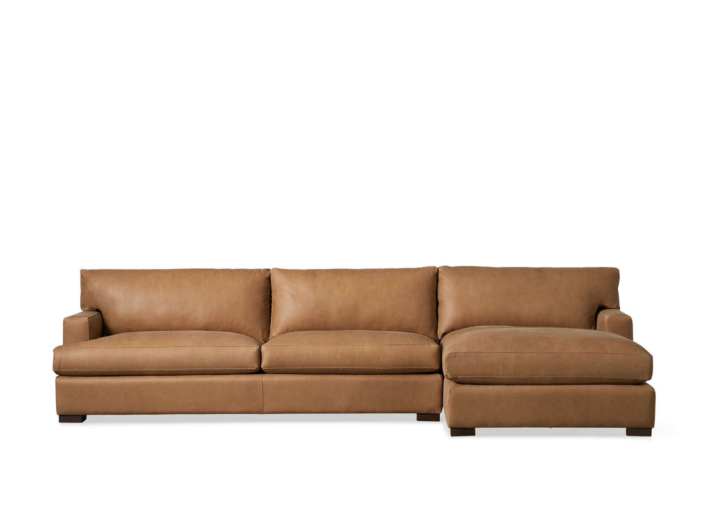 Dune Leather Two Piece Chaise Sectional