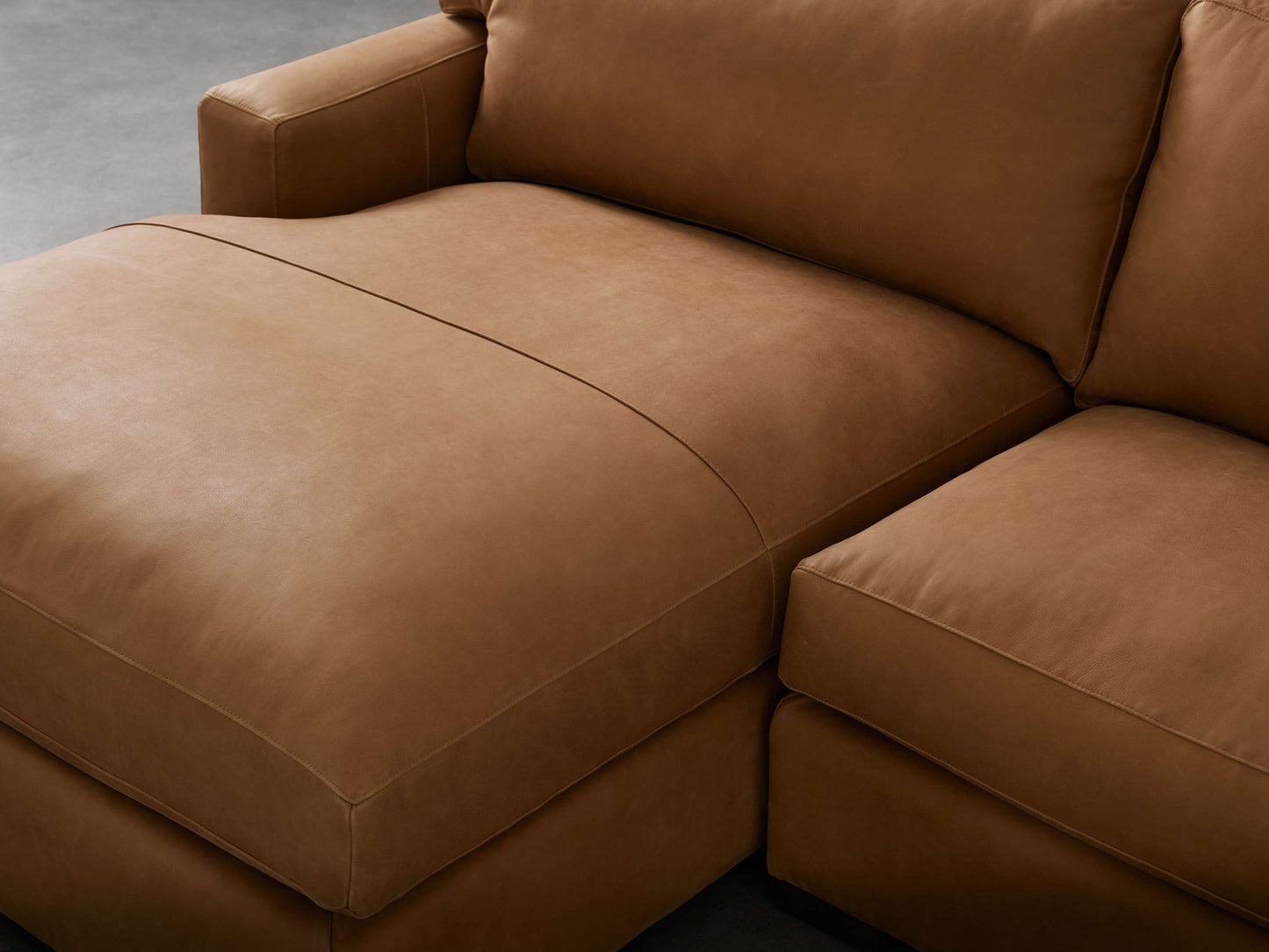 Dune Leather Two Piece Chaise Sectional