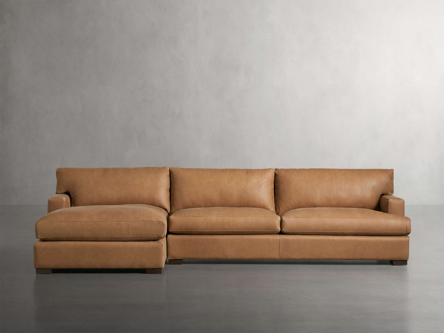 Dune Leather Two Piece Chaise Sectional