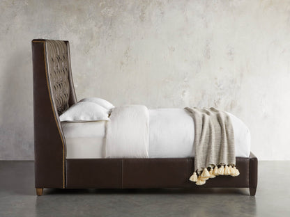Devereaux Leather Tufted Bed