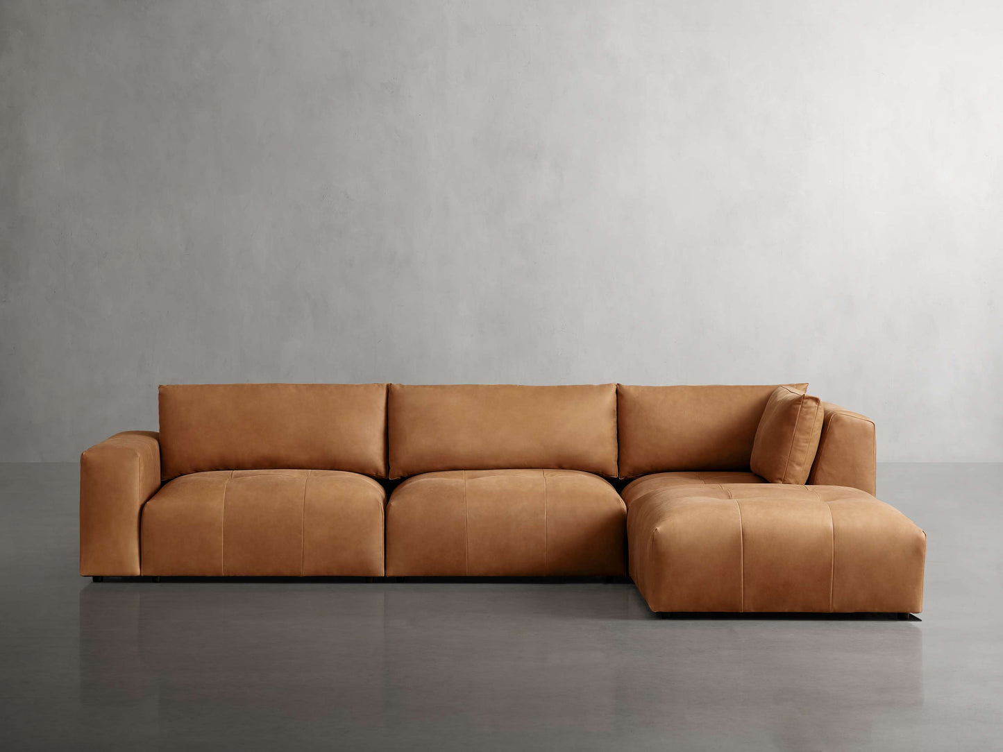 Keegan Leather Four-Piece Sectional