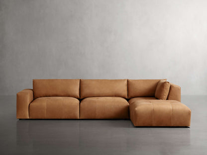 Keegan Leather Four-Piece Sectional